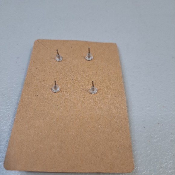 Fashion Stud Earrings Blue Pair And Pink Pair - Picture 3 of 4